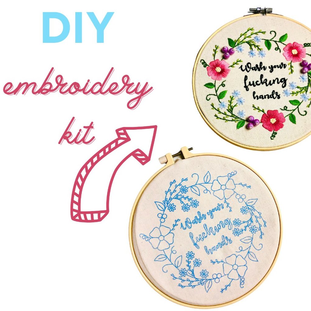 Stamped funny embroidery DIY Kit for beginners - Picture 2 of 9